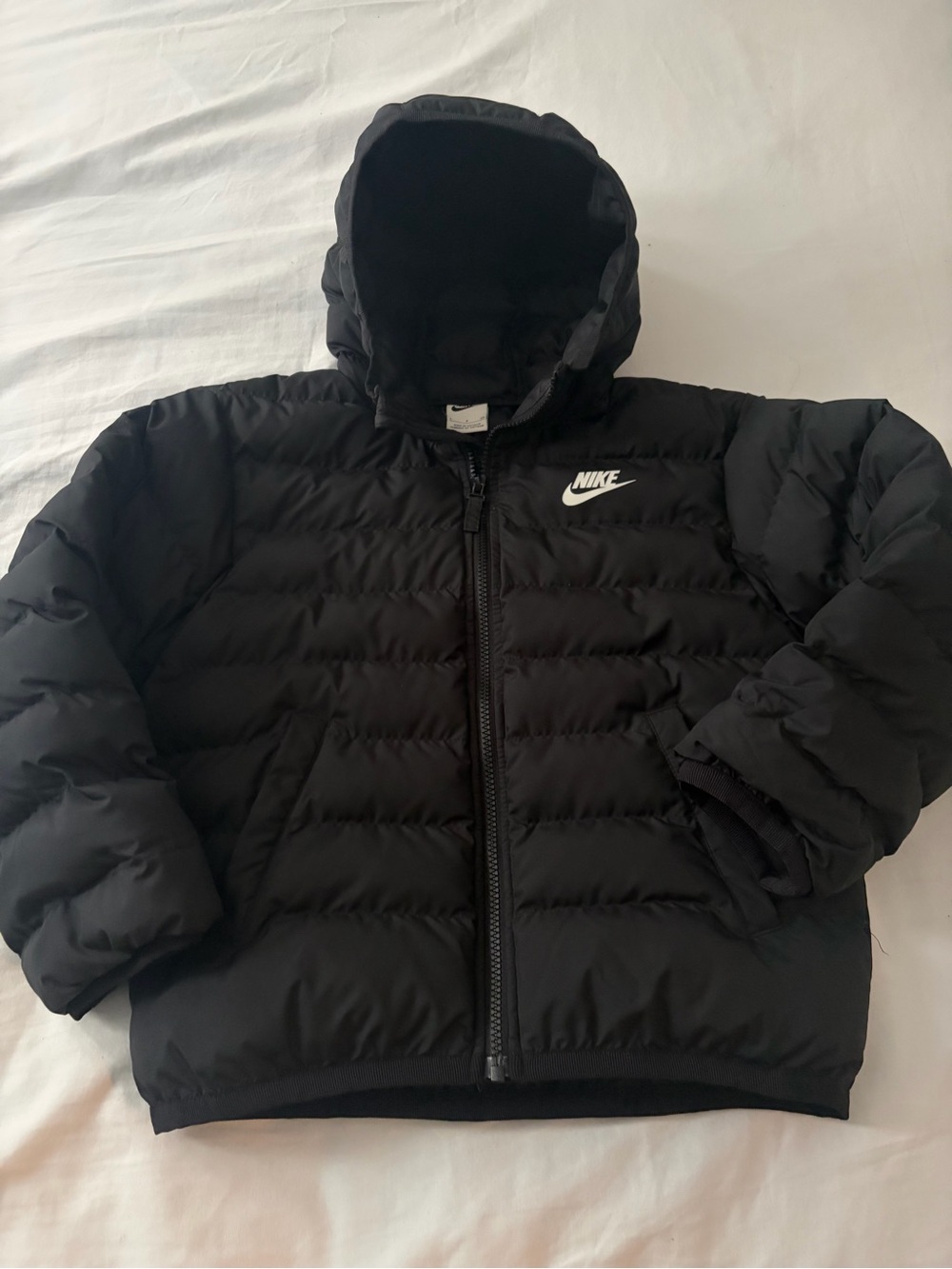 Nike Kids Black Hooded Puffer Jacket